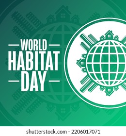 World Habitat Day. Holiday concept. Template for background, banner, card, poster with text inscription. Vector EPS10 illustration