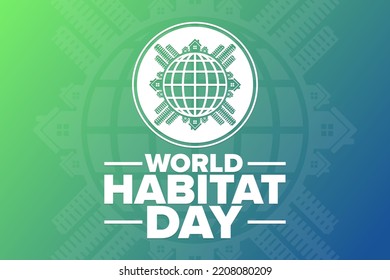 World Habitat Day. Holiday concept. Template for background, banner, card, poster with text inscription. Vector EPS10 illustration