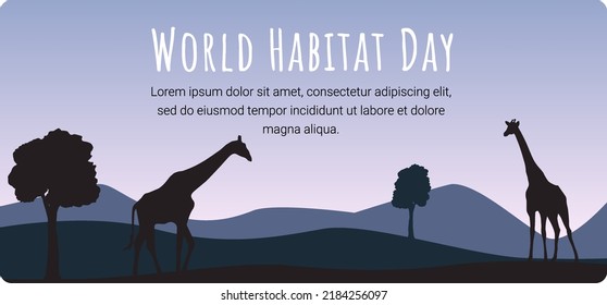 world habitat day horizontal banner vector flat design