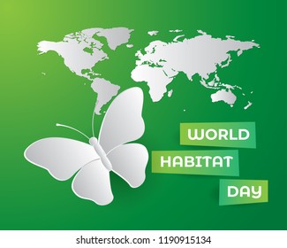 world habitat day illustration world habitat day illustration vector world habitat day paper art illustration vector