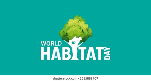 World Habitat Day. Habitat Day Logo Banner Poster Social Media Post Web Content Banner Design Concept Idea vector illustration.