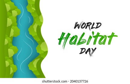 El Día Mundial del Hábitat se celebra el primer lunes de octubre de cada año en todo el mundo. Ilustración del vector