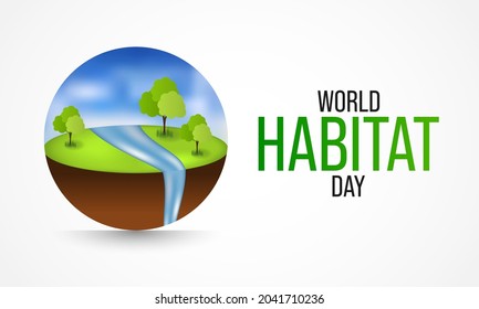 World Habitat day is observed on the first Monday of October each year all across the world. Vector illustration