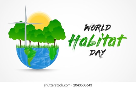 World Habitat day is observed on the first Monday of October each year all across the world. Vector illustration