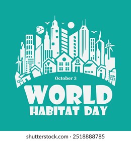 World Habitat Day October 3 Vector Design Illustartion