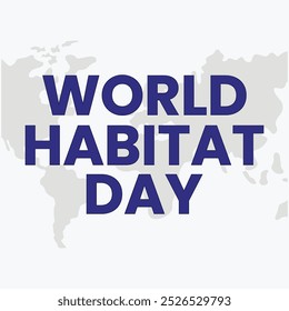 World Habitat Day poster design, mountains and houses tree vector illustrations, Environment poster