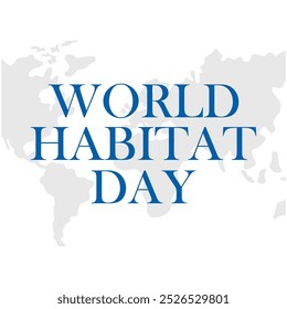 World Habitat Day poster design, mountains and houses tree vector illustrations, Environment poster