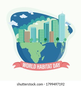 World habitat day, World Habitat Day Vector Design with Glob 