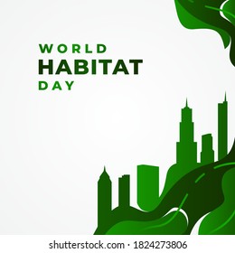 Ilustración de diseño de vectores del Día Mundial del Hábitat para celebrar el momento