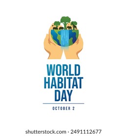 World Habitat Day Vektorgrafik Design Vorlage gut für Feier Vorlage. World Habitat Day Design. Flache Design. eps 10.