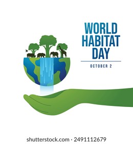 World Habitat Day Vektorgrafik Design Vorlage gut für Feier Vorlage. World Habitat Day Design. Flache Design. eps 10.