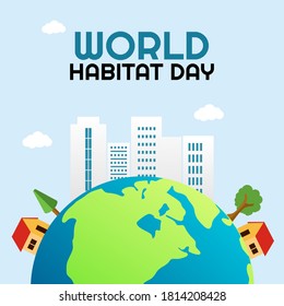 World Habitat Day Vector Illustration	