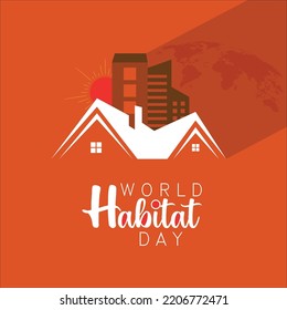 World Habitat Day. Welcome Banner. Illustration Template