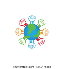 World hand Care logo design template
