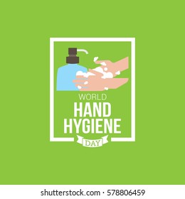 World Hand Hygiene Day Vector Illustration. Suitable for Greeting Card, Poster and Banner. Regularly washing your hands can help prevent the spread of colds, flu, diarrhea, foodborne illnesses.