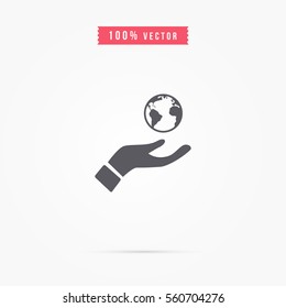 world in hand icon