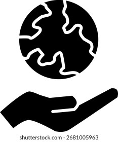World in Hand Icon: Globales Erhaltungskonzept