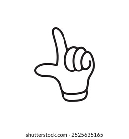 world hand languages. outline hand gesture sign