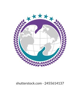 world hands vector logo design template