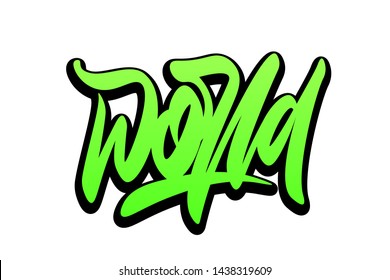 World. Handwritten vector lettering design. Vector calligraphy illustration isolated. Typography for banners, badges, postcard, t-shirt, prints, posters.