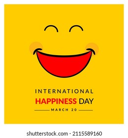 world happiness day, march 8 holidays, International Day of Happiness, Vector, Template, Design