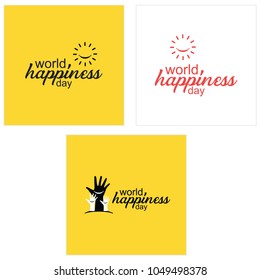 World Happiness Day Set Vector Template Design