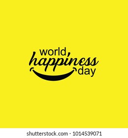 World Happiness Day, Happiness Day Template, World Happiness Day Logo Vector