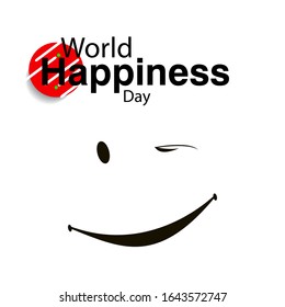 World Happiness Day, Happiness Day Template, World Happiness Day Logo Vector