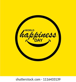World Happiness Day Vector Template Design Illustration