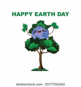 World Happy earth day Eco friendly globe Vector illustration design.