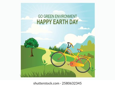 World Happy earth Ecology and environment natural landscape Vector illustration design.