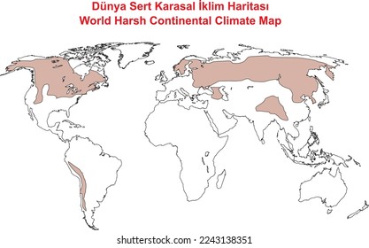 World Harsh Continental Climate Map