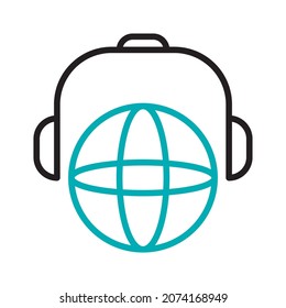 world headphone icon vector sign design