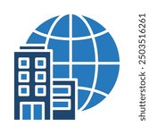 World Headquarters icon line vector illustration