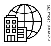 World Headquarters icon line vector illustration