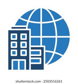 World Headquarters icon line vector illustration