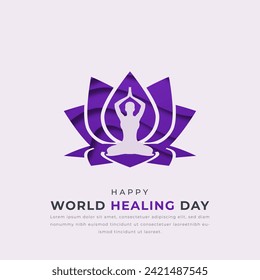 World Healing Day Paper cut style Vector Design Illustration for Background, Poster, Banner, Advertising, Greeting Card