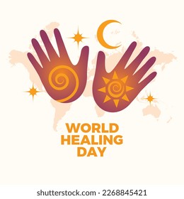 World Healing Day vector illustration. Healing human hands icon vector. Alternative medicine graphic design element. Esoteric symbol icon set. Last Saturday of April. Important day