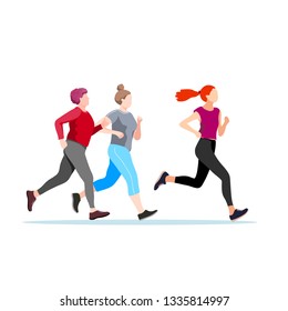 World healt day.Jogging girl or women.Vector illustration.