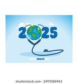 World Health Day is a day for awareness about health. Celebrated every April 7. World Health Day concept. Flat vector illustration.