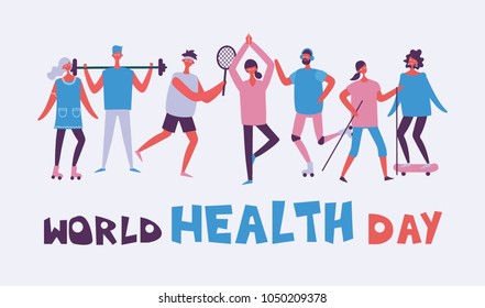 World Health Day Background With Different Sport Activities