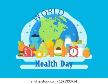 World Health Day Background with Globe
