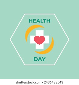 World Health Day background. Happy World Health Day Celebration. heart and stethoscope. April 7. Vector illustration design for Poster, Banner, Flyer, Greeting, Card, Post, Cover, Awareness campaign.