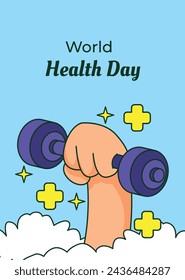 World Health Day background. Happy World Health Day Celebration. heart and stethoscope. April 7. Vector illustration design for Poster, Banner, Flyer, Greeting, Card, Post, Cover, Awareness campaign.