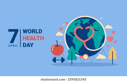 World health day background vector illustration	
