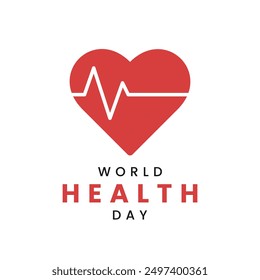 World health day for banner, poster, flyer. Medicine concept. Medical health care. Love concept. Heart shape. Vector