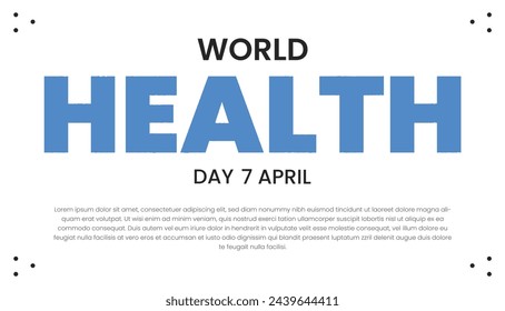 World Health Day banner with stethoscope and world map. Vector illustration.