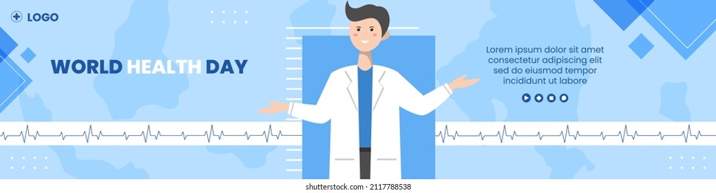 World Health Day Banner Template Flat Healthcare Illustration Editable of Square Background Suitable for Social Media or Campaign