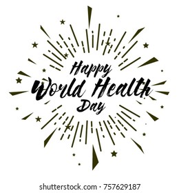 World Health day, Beautiful greeting card poster with calligraphy text