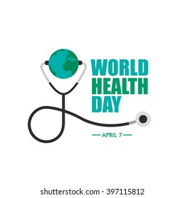 World Health Day Campaign Logo Icon Design Template. Earth Vector Illustration